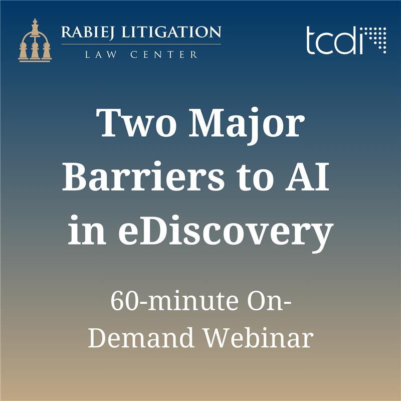 Two Major Barriers to AI in eDiscovery On-Demand Webinar thumbnail