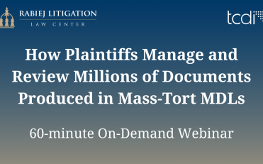 Rabiej Webinar on MDLs